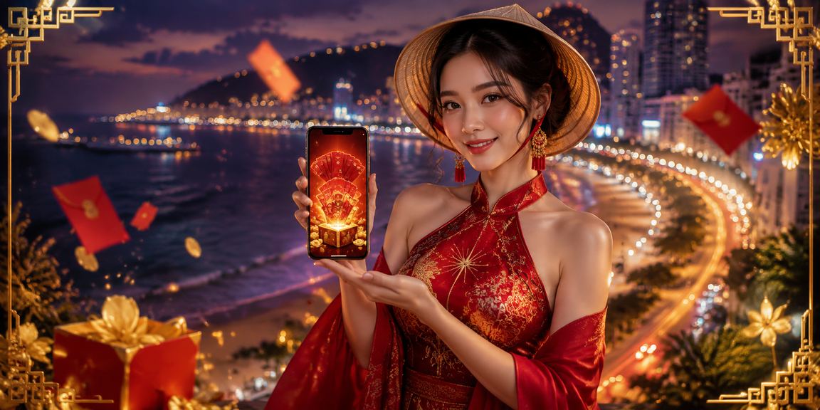 Phong bì đỏ tượng trưng cho tiền thưởng trên bãi biển Vũng Tàu